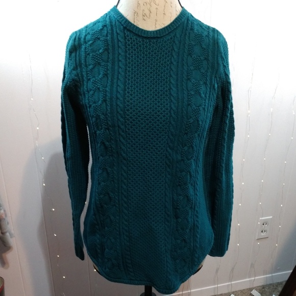 JEANNE PIERRE Sweaters - BOGO Teal Cable Knit Sweater
